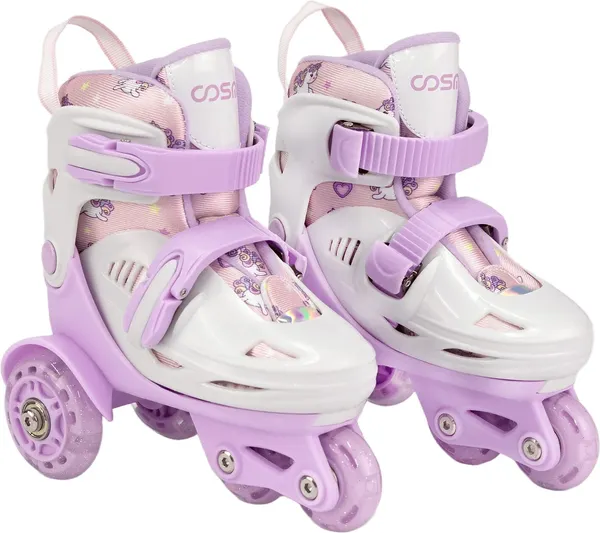 Изображение товара Роликовые коньки CosmoRide Honey + набор защиты (р-р 27-30, белый/фиолетовый)