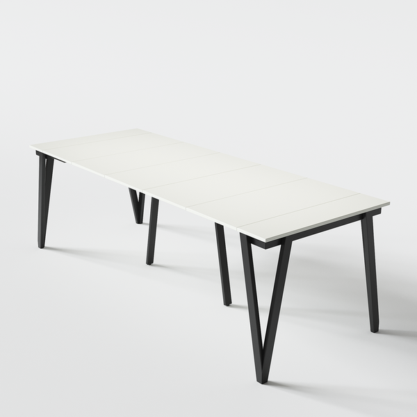 Изображение товара Консольный столик Aledar W 90x40/240x76 (черный муар/белый альпийский)