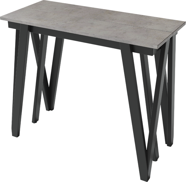 Изображение товара Консольный столик Aledar W 90x40/240x76 (черный муар/бетон чикаго светло-серый)