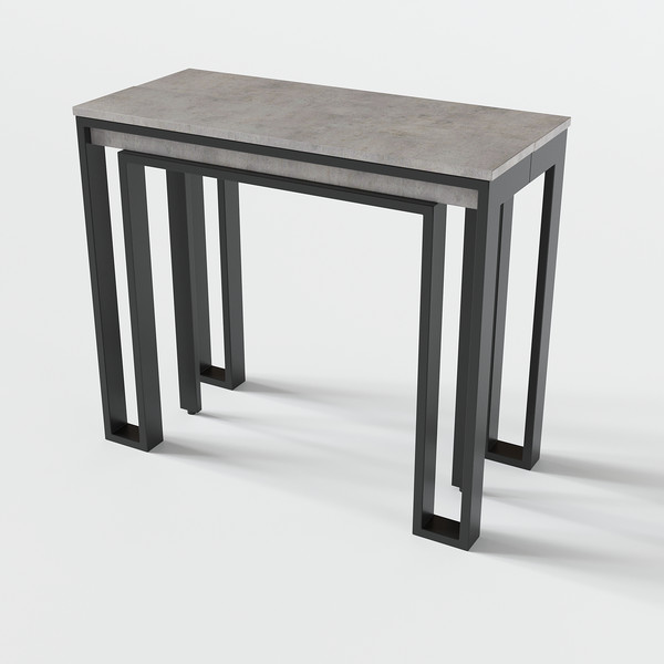 Изображение товара Стол-трансформер Aledar F2 90x40/240x76 (черный муар/бетон чикаго светло-серый)