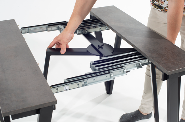 Изображение товара Стол-трансформер Aledar F2 90x40/240x76 (черный муар/сланец скиваро)