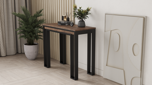 Изображение товара Стол-трансформер Aledar F2 90x40/240x76 (черный муар/дуб галифакс натуральный)