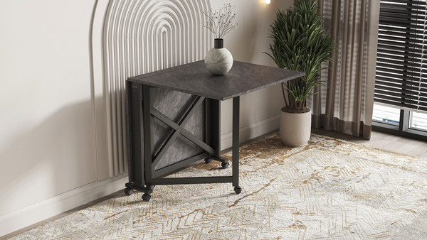 Изображение товара Стол-книга Aledar Bird 80x8/74/140x76 (черный муар/сланец скиваро)