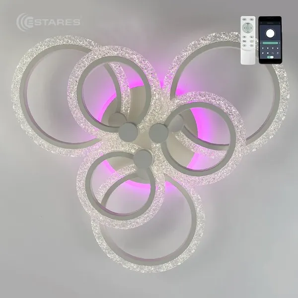 Изображение товара Люстра Estares Lily RGB 100W 7R-APP-650X115-WHITE/WHITE-220-IP20