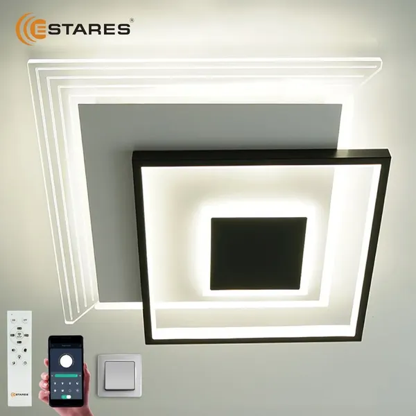 Изображение товара Люстра Estares Vetro 65W 3S-APP-410x410x55-BLACK/WHITE/CLEAR-220-IP20