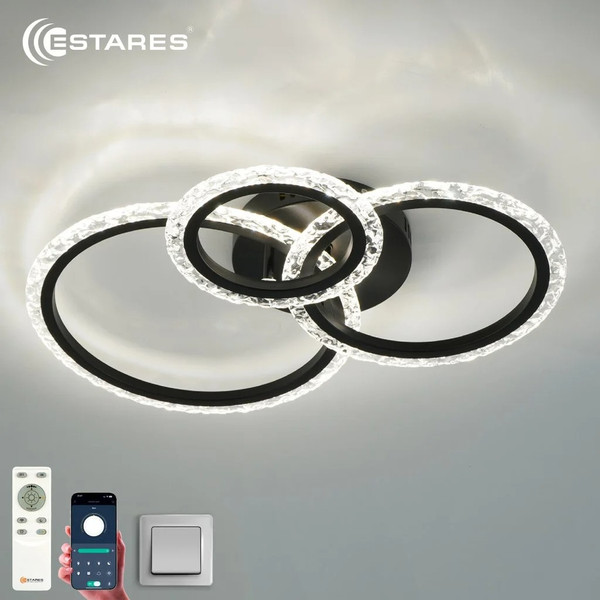 Изображение товара Люстра Estares Trio 70W 3R APP-510x380x107-BLACK/CLEAR-220-IP20