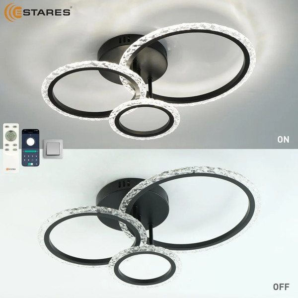 Изображение товара Люстра Estares Trio 70W 3R APP-510x380x107-BLACK/CLEAR-220-IP20