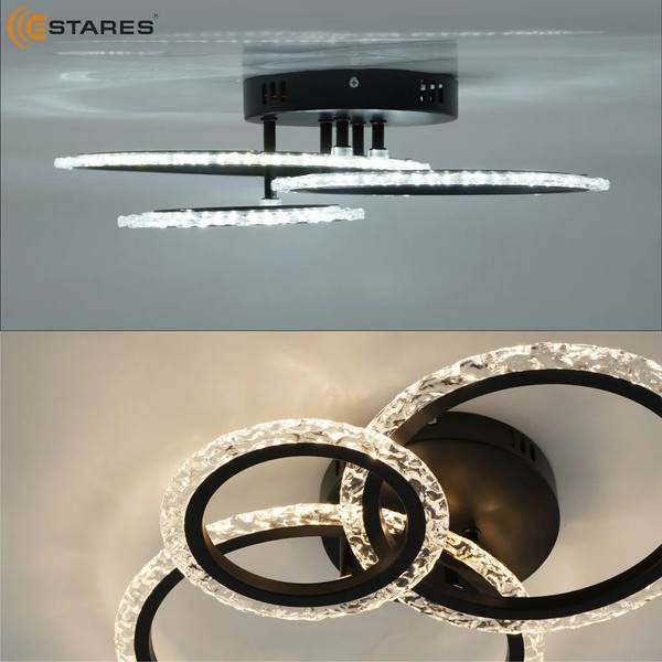 Изображение товара Люстра Estares Trio 70W 3R APP-510x380x107-BLACK/CLEAR-220-IP20