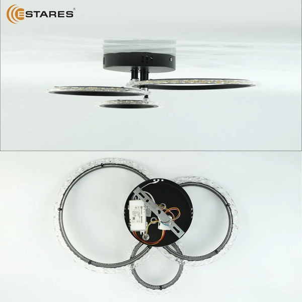 Изображение товара Люстра Estares Trio 70W 3R APP-510x380x107-BLACK/CLEAR-220-IP20