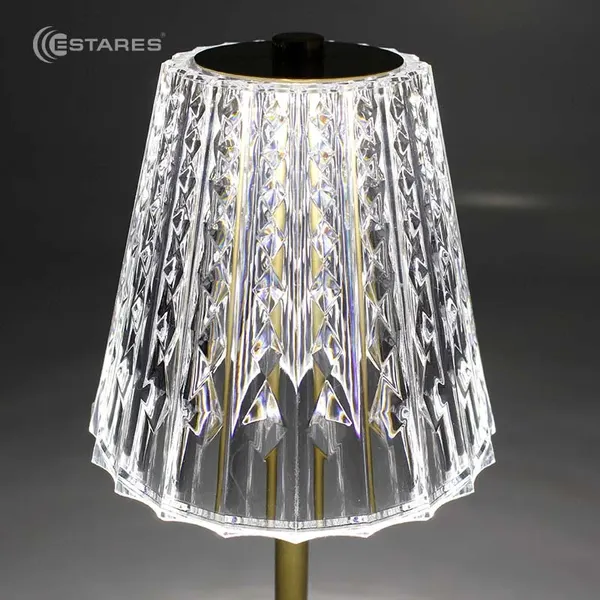 Изображение товара Настольная лампа Estares Crystal M 3W R-ON/OFF-130x295-CLEAR/GOLD-DC5V/1A-IP20