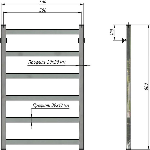 Изображение товара Полотенцесушитель водяной Stinox Palermo 50x80 / pal80r9003 (белый матовый)