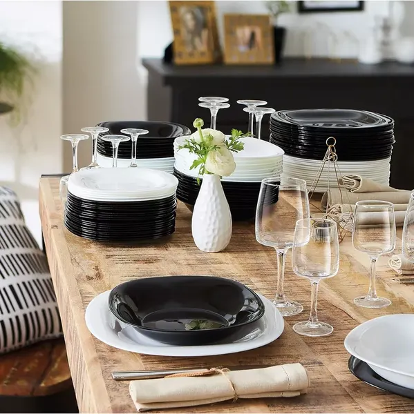 Изображение товара Набор столовой посуды Luminarc Carine V8305 (черный/белый)