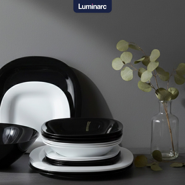 Изображение товара Набор столовой посуды Luminarc Carine V8305 (черный/белый)
