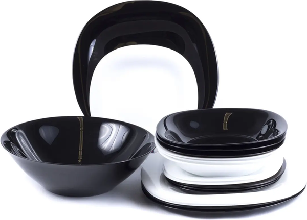 Изображение товара Набор столовой посуды Luminarc Carine V8305 (черный/белый)