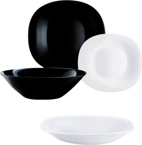 Изображение товара Набор столовой посуды Luminarc Carine V8305 (черный/белый)