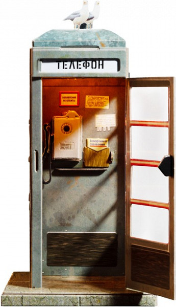Изображение товара Сборная модель Умная бумага Советская телефонная будка. С фонариком / 4657800380625