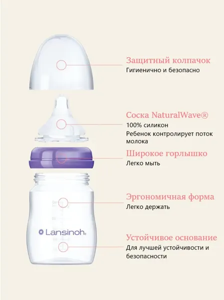 Изображение товара Бутылочка для кормления Lansinoh NaturalWave / 75420