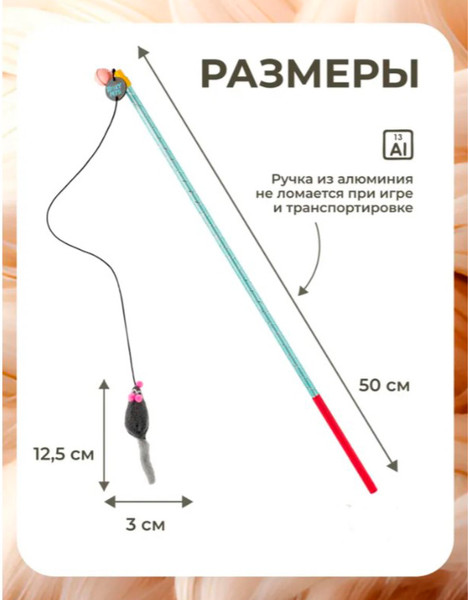 Изображение товара Игрушка для кошек Roxy-Pets Мышь с норковым хвостом