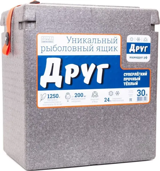 Изображение товара Ящик рыболовный Camping World Друг (30л, серый)