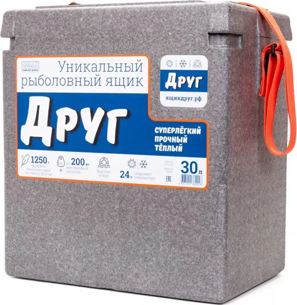 Изображение товара Ящик рыболовный Camping World Друг (30л, серый)