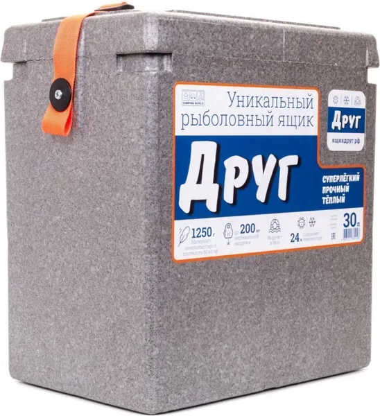 Изображение товара Ящик рыболовный Camping World Друг (30л, серый)