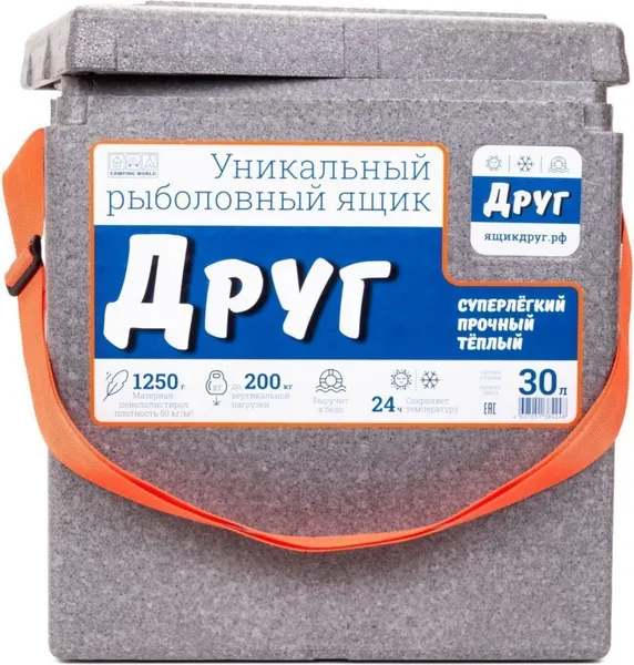 Изображение товара Ящик рыболовный Camping World Друг (30л, серый)