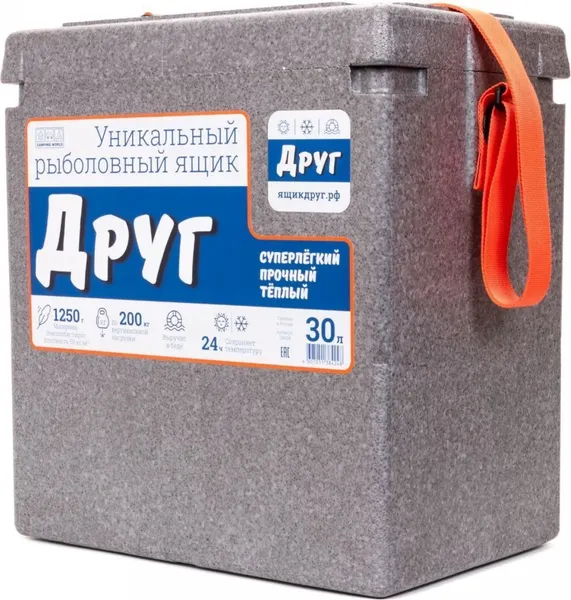 Изображение товара Ящик рыболовный Camping World Друг (30л, серый)