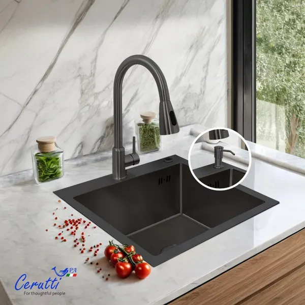 Изображение товара Мойка кухонная Cerutti Spa Spa Gloria 5050B (графит)