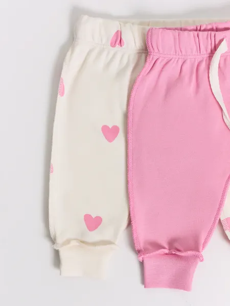 Изображение товара Набор ползунков Mark Formelle 85113-1-2 (р.62-40, сердечки на молоке/розовый)