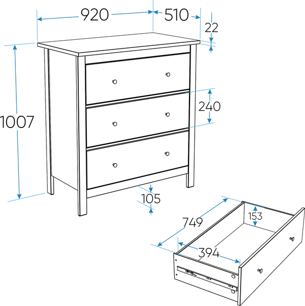 Изображение товара Комод Mio Tesoro  Сага 3 ящика / 2.08.02.020.20 (кашемир/ясень)