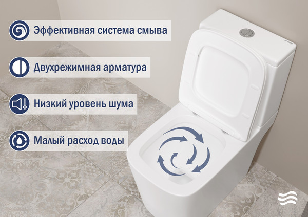 Изображение товара Унитаз напольный Lauter W09 P-TRAP 21900002 + гигиенический душ Neo 21LT0473MW (горизонтальный выпуск)