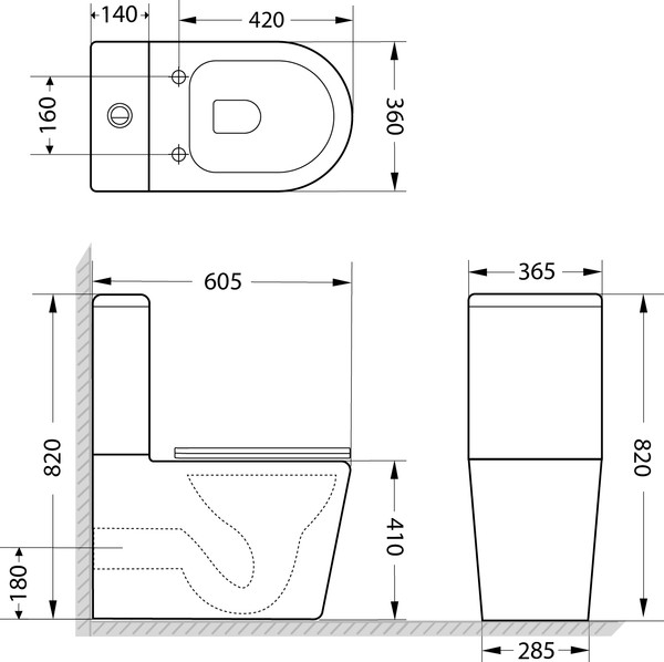 Изображение товара Унитаз напольный Lauter W76 P-TRAP 21122761 + гигиенический душ Jet 21TZ231CH (горизонтальный выпуск)