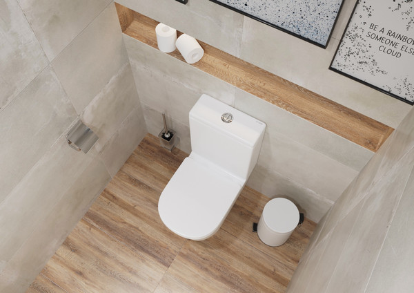 Изображение товара Унитаз напольный Lauter W76 P-TRAP 21122761 + гигиенический душ Mist 21TZ222MB (горизонтальный выпуск)