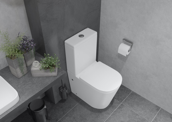 Изображение товара Унитаз напольный Lauter W76 P-TRAP 21122761 + гигиенический душ Mist 21TZ222MB (горизонтальный выпуск)