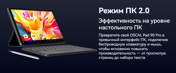 Изображение товара Планшет Oscal Pad 90 Pro 8GB/256GB LTE (серый)