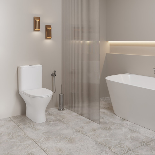 Изображение товара Унитаз напольный Lauter W224 2110224 + гигиенический душ Mist 21TZ221CH (горизонтальный выпуск)