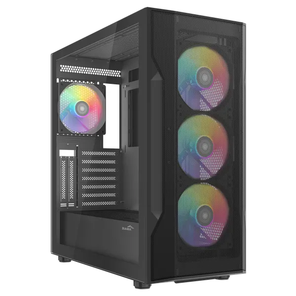 Изображение товара Корпус для компьютера SAMA S40 BK ATX без БП / S40-BKAPA4X1-GL (черный)