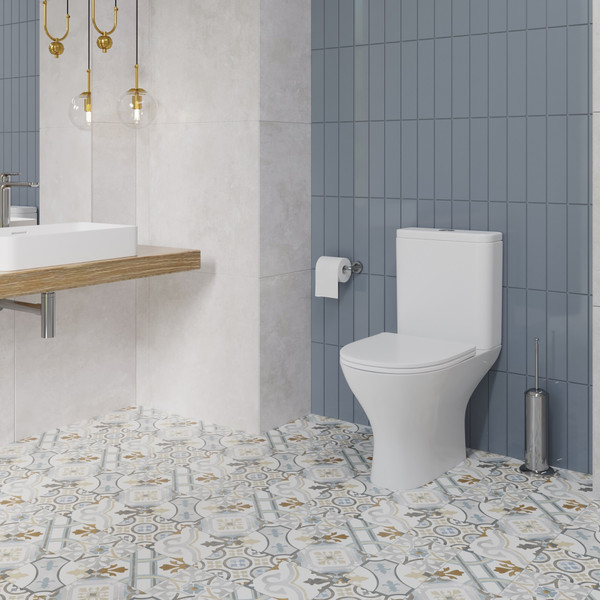 Изображение товара Унитаз напольный Lauter W224 2110224 + гигиенический душ Rainix 21LT7712BM (горизонтальный выпуск)