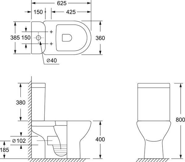Изображение товара Унитаз напольный Lauter W224 2110224 + гигиенический душ Sano 21LT1294GL (горизонтальный выпуск)