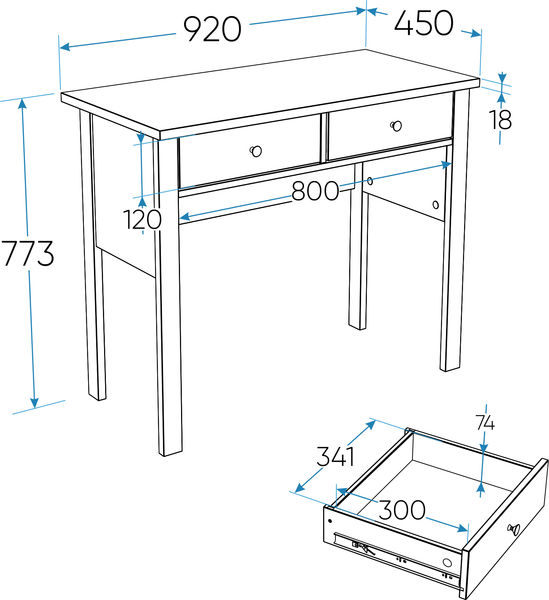 Изображение товара Туалетный столик Mio Tesoro Сага 92х45 / 2.08.06.170.20 (кашемир/ясень)