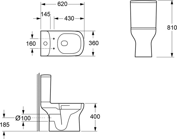 Изображение товара Унитаз напольный Lauter W236 2110236 + гигиенический душ Rinse 21GN4052BM