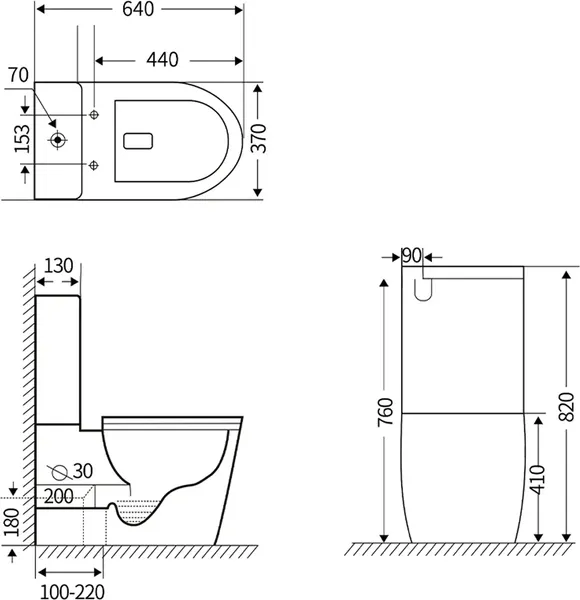 Изображение товара Унитаз напольный Lauter Rimless 21D2202 + гигиенический душ Tera 21GN9012BM