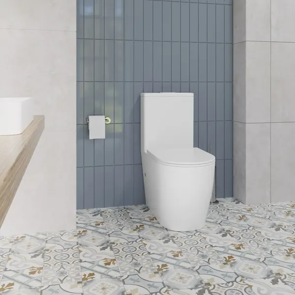 Изображение товара Унитаз напольный Lauter Rimless 21D2202 + гигиенический душ Rainix 21LT7713MW