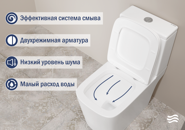 Изображение товара Унитаз напольный Lauter W09 S-TRAP 21900003 + гигиенический душ Glow 21LT0222BM (вертикальный выпуск)