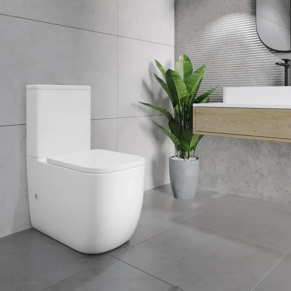 Изображение товара Унитаз напольный Lauter Rimless 21D2203 + гигиенический душ Sano 21LT1293MW