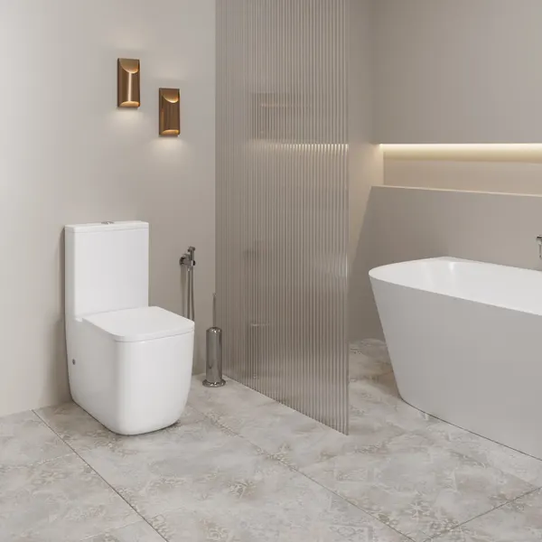 Изображение товара Унитаз напольный Lauter Rimless 21D2203 + гигиенический душ Sano 21LT1293MW