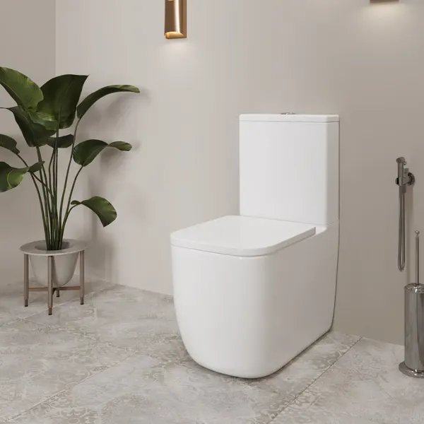 Изображение товара Унитаз напольный Lauter Rimless 21D2203 + гигиенический душ Sano 21LT1293MW