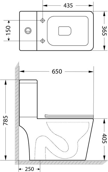 Изображение товара Унитаз напольный Lauter W09 S-TRAP 21900003 + гигиенический душ Rainix 21LT7713MW (вертикальный выпуск)