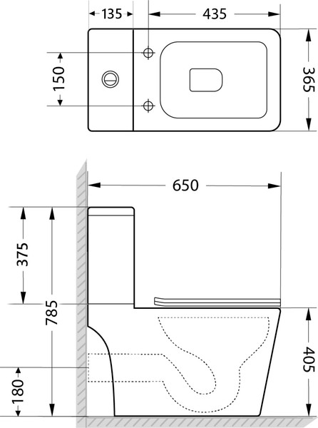Изображение товара Унитаз напольный Lauter W09 P-TRAP 21900001 + гигиенический душ Sano 21LT1293MW (горизонтальный выпуск)