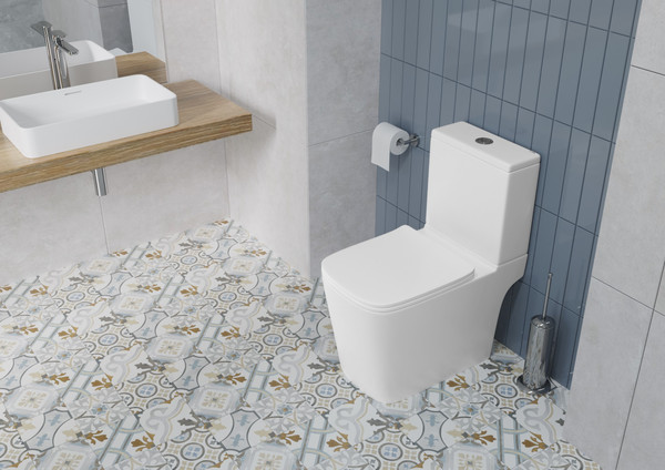 Изображение товара Унитаз напольный Lauter W09 P-TRAP 21900001 + гигиенический душ Sano 21LT1293MW (горизонтальный выпуск)